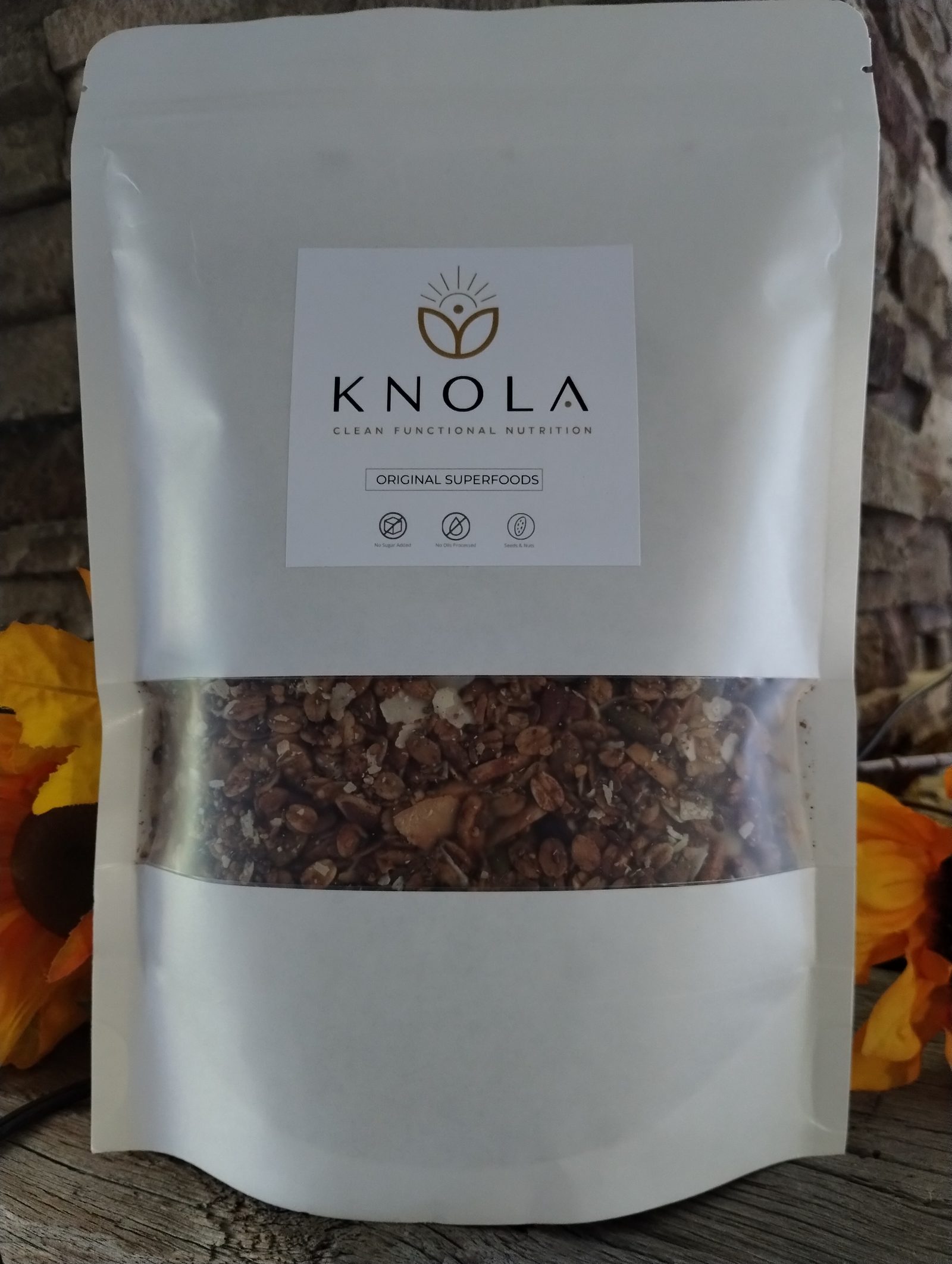A one-pound bag of Knola Original Superfoods granola